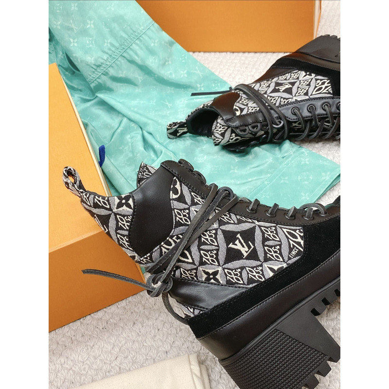 l**is V*t*n laureate platform desert boots monogram black