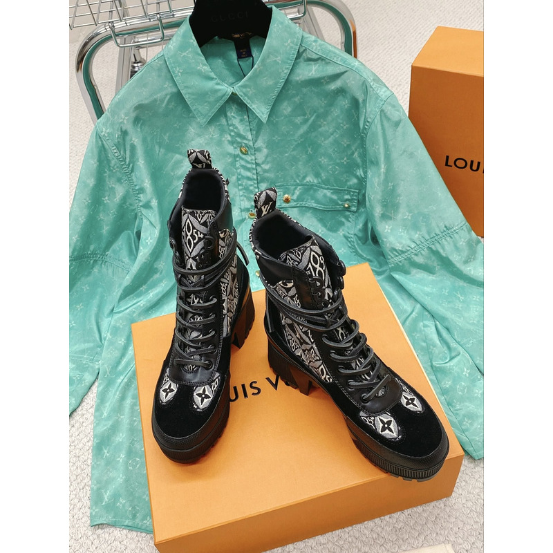 l**is V*t*n laureate platform desert boots monogram black