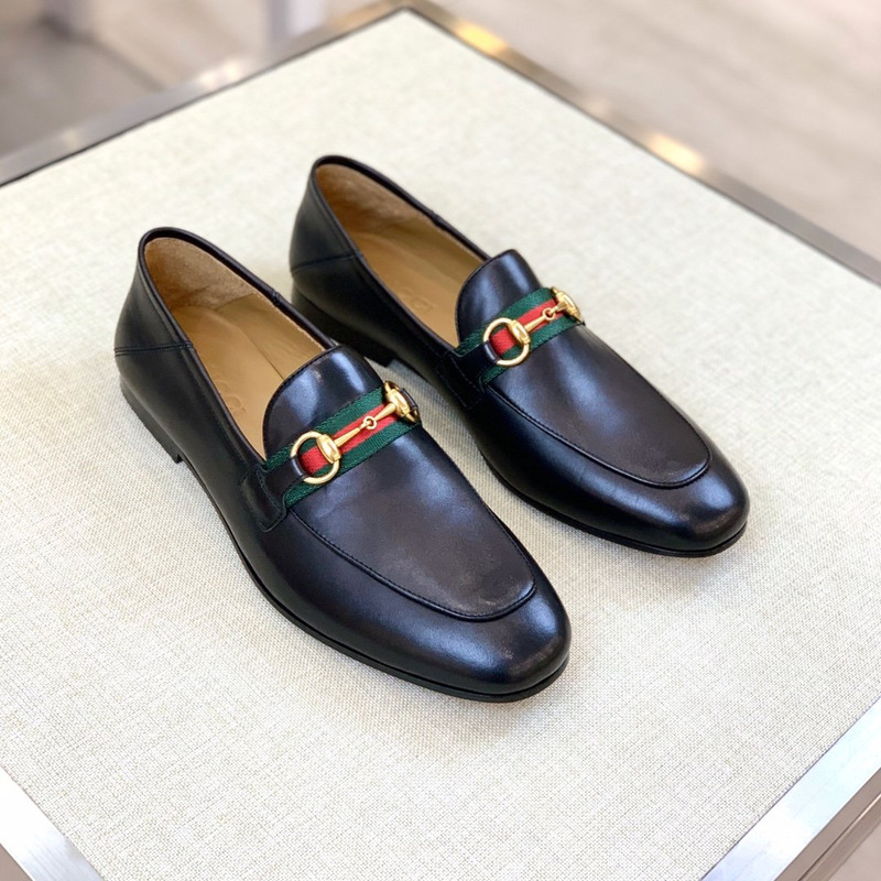 G*u*i leather horsebit loafers