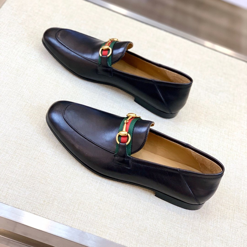 G*u*i leather horsebit loafers