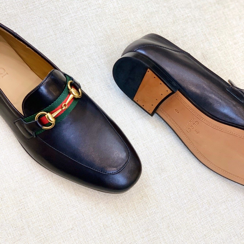 G*u*i leather horsebit loafers