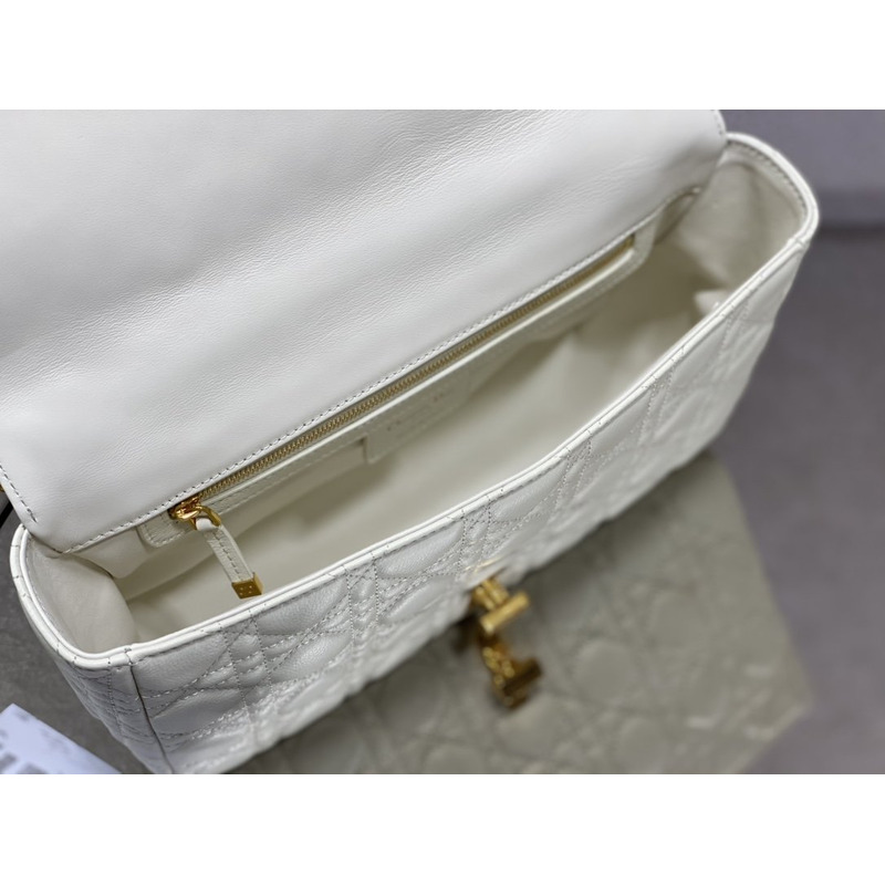 D*or caro bag beige soft calfskin white
