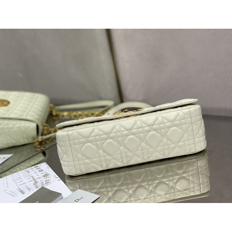 D*or caro bag beige soft calfskin white
