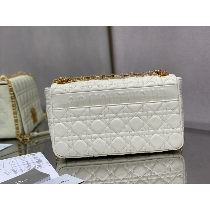 D*or caro bag beige soft calfskin white