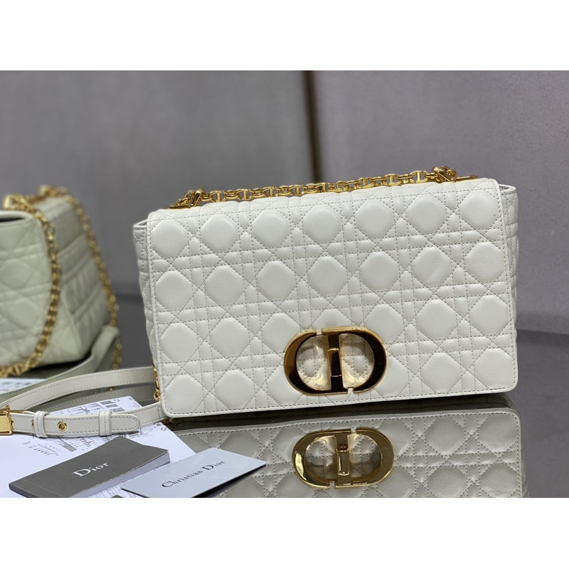 D*or caro bag beige soft calfskin white