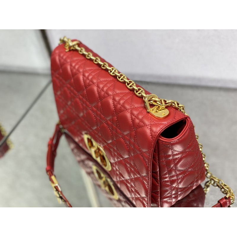 D*or caro bag beige soft calfskin red