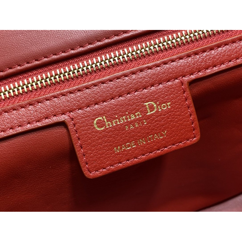 D*or caro bag beige soft calfskin red