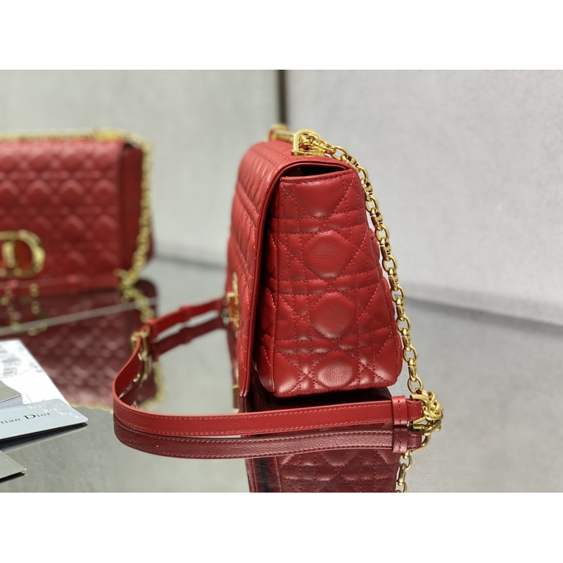 D*or caro bag beige soft calfskin red