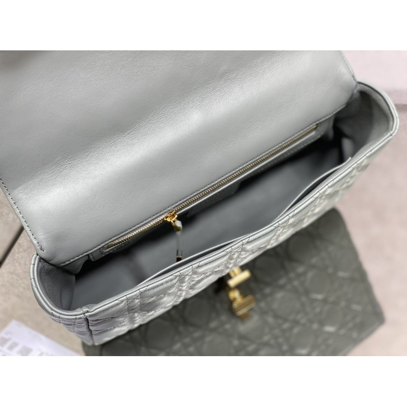 D*or caro bag beige soft calfskin lake blue