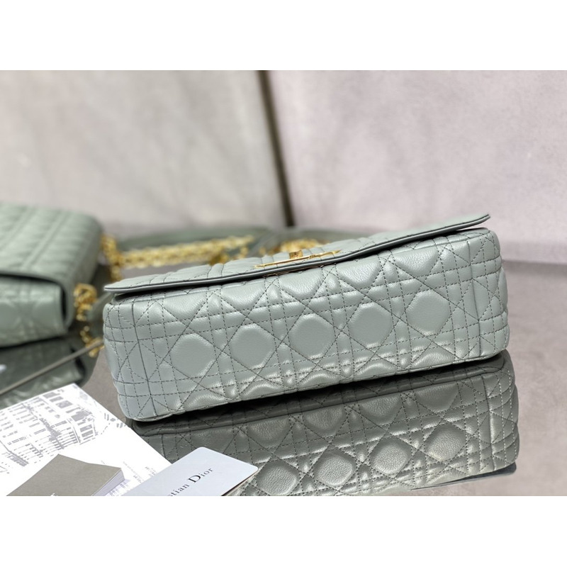 D*or caro bag beige soft calfskin lake blue