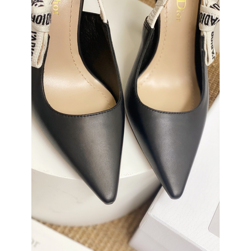 D*or slingback pump black patent calfskin