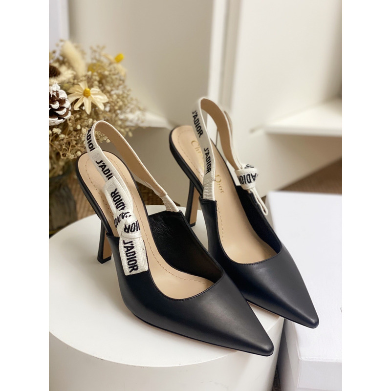 D*or slingback pump black patent calfskin