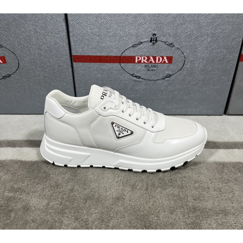 Pra*a prax 01 sneakers re-nylon brushed leather white