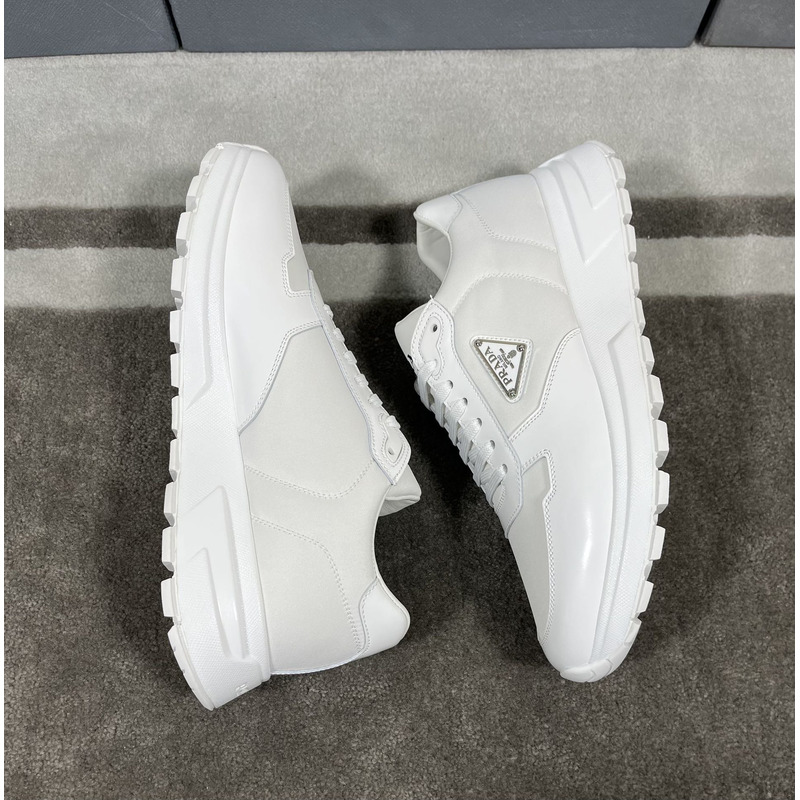 Pra*a prax 01 sneakers re-nylon brushed leather white