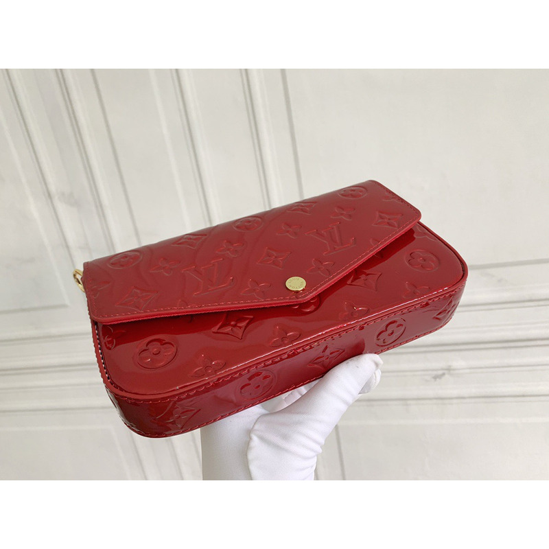l**is V*t*n pochette felicie wallet chain red