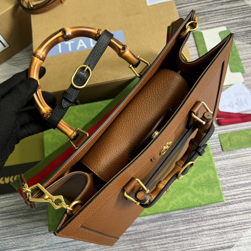 G*u*i G*u*i diana medium bamboo tote natural leather