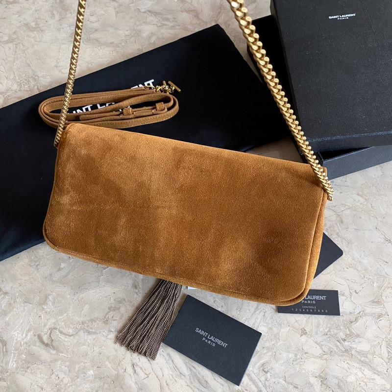 Saint Laurent Kate Brown Suede Leather