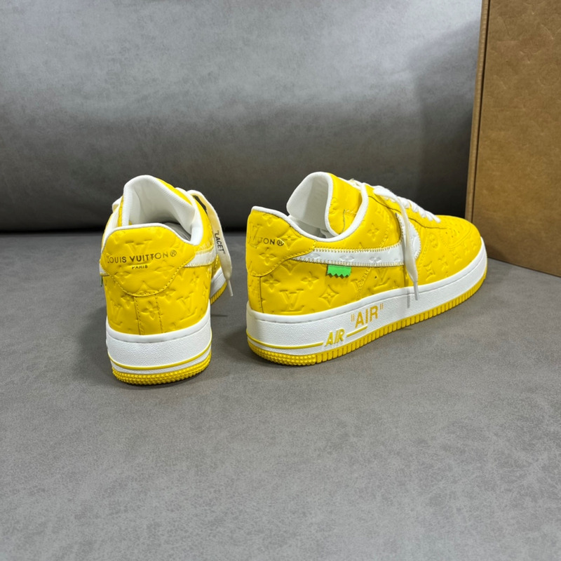 l**is V*t*n x nike air force 1 low by virgil abloh yellow and white