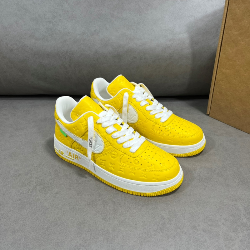 l**is V*t*n x nike air force 1 low by virgil abloh yellow and white