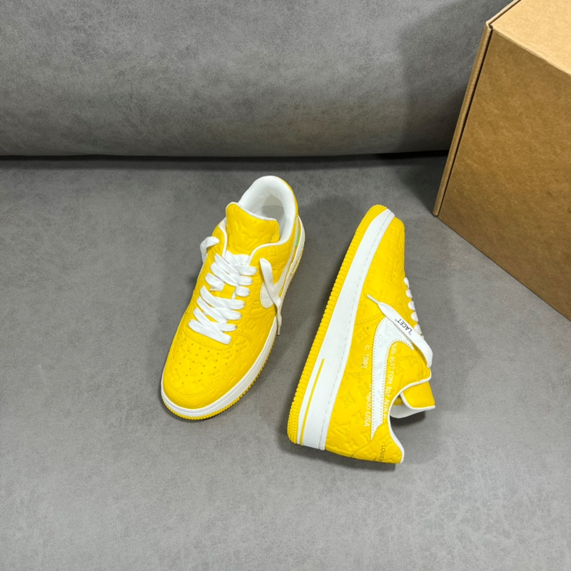 l**is V*t*n x nike air force 1 low by virgil abloh yellow and white