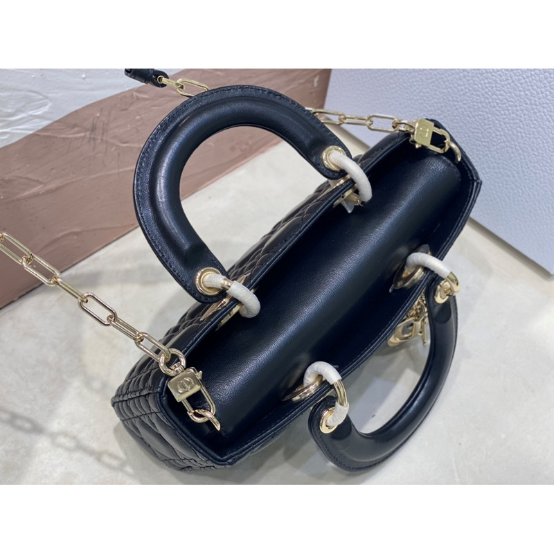 D*or small lady d-joy bag royal blue cannage lambskin