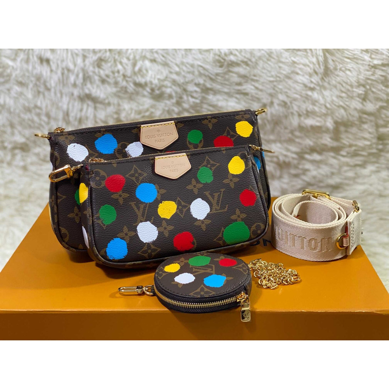 l**is V*t*n x yayoi kusama multi pochette accessoires monogram multicolor