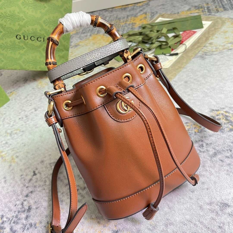 G*u*i diana mini bucket bag brown