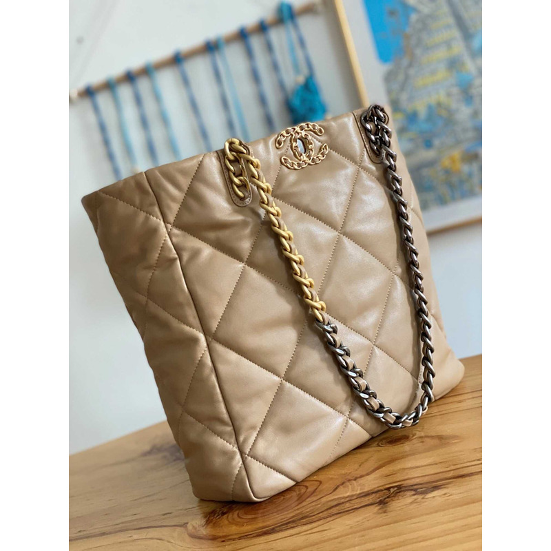 Ch*el handbag as3519 gold buckle shoulder bag brown