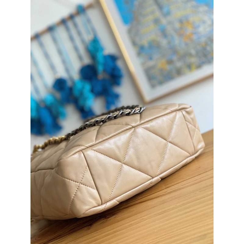 Ch*el handbag as3519 gold buckle shoulder bag brown