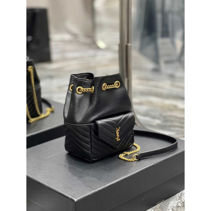 Saint Laurent JOE MINI BUCKET BAG IN QUILTED LAMBSKIN