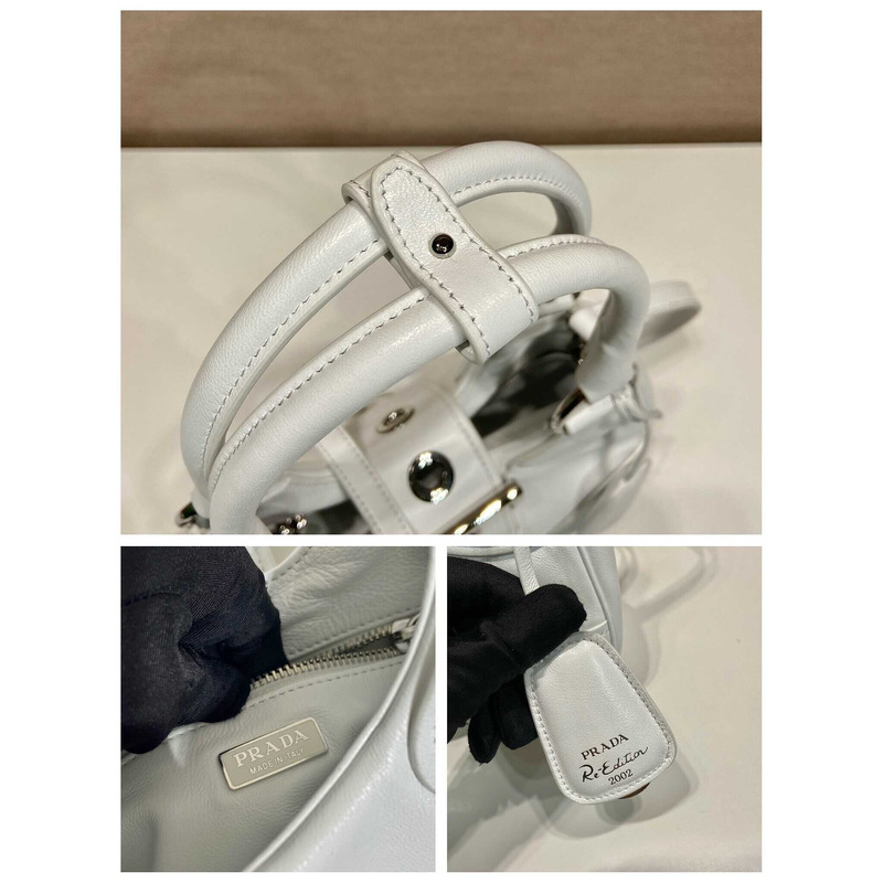 Pra*a moon padded nappa bag white