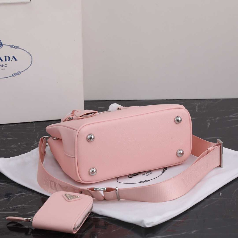 Pra*a galleria bag in saffiano leather pink