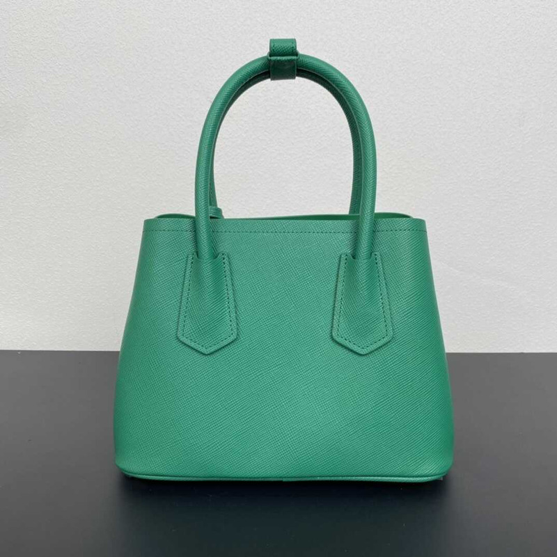 Pra*a double saffiano leather mini bag green