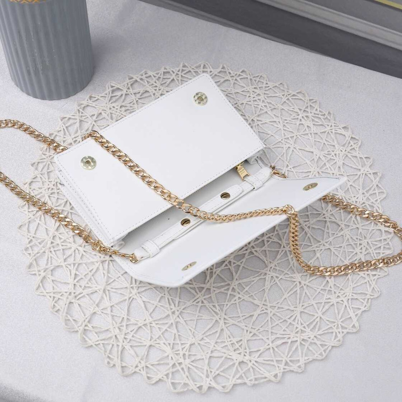 Pra*a saffiano leather mini bag white