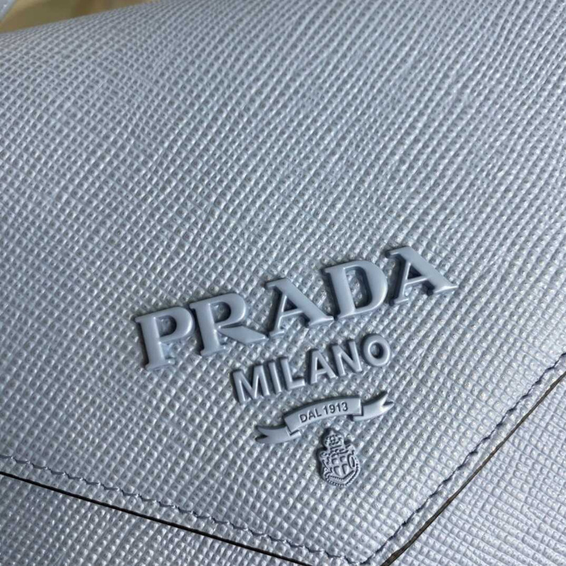 Pra*a monochrome saffiano leather bag blue