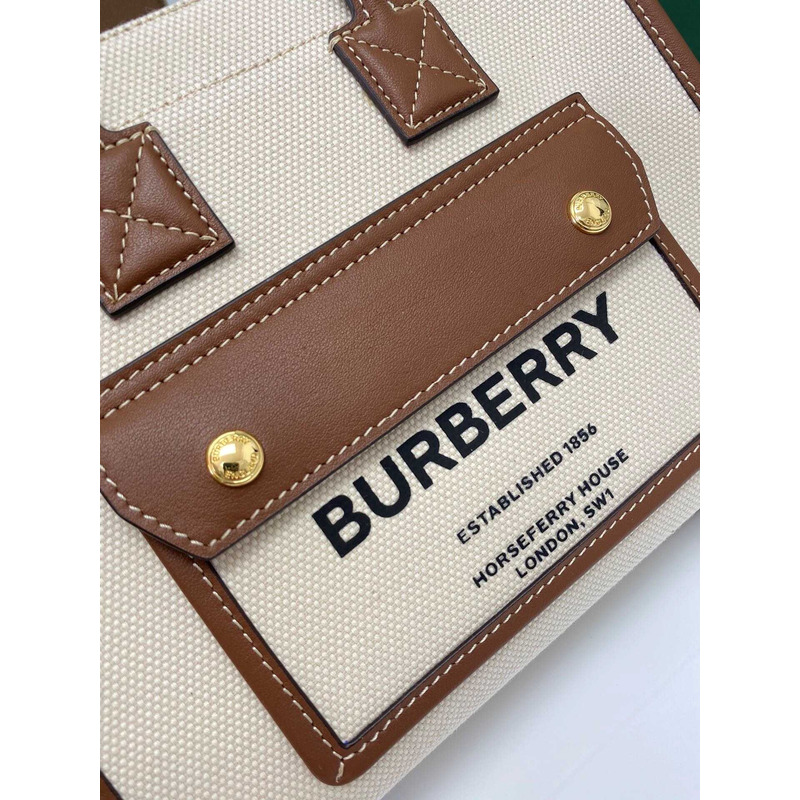 B**rry freya canvas and leather freya tote bag brown