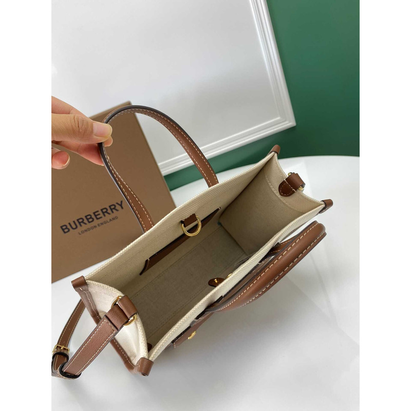 B**rry freya canvas and leather freya tote bag brown