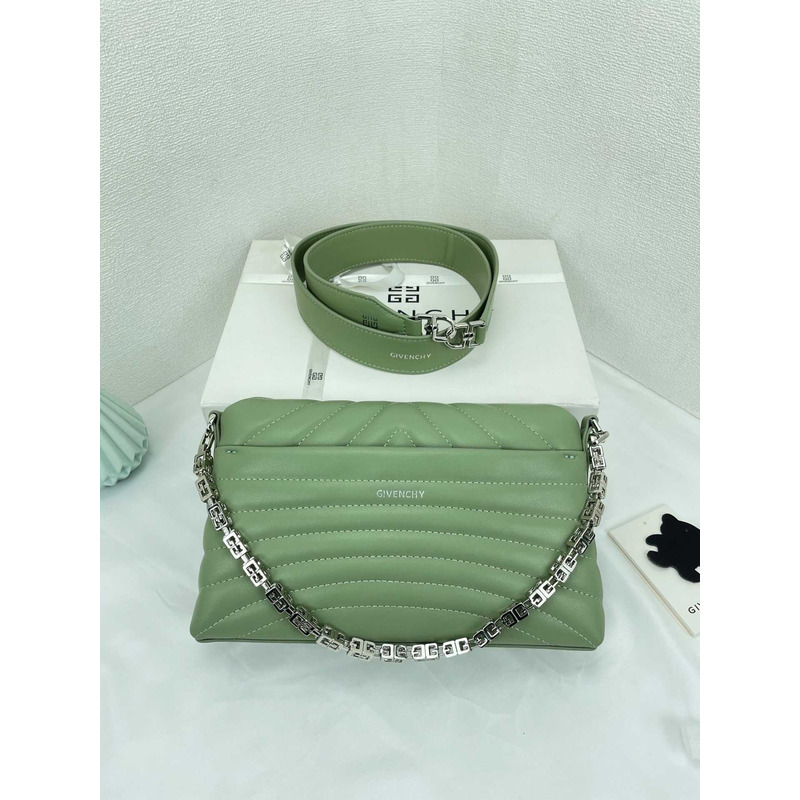 Givenchy 4G Soft Small Quilted Leather Shoulder Bag Green