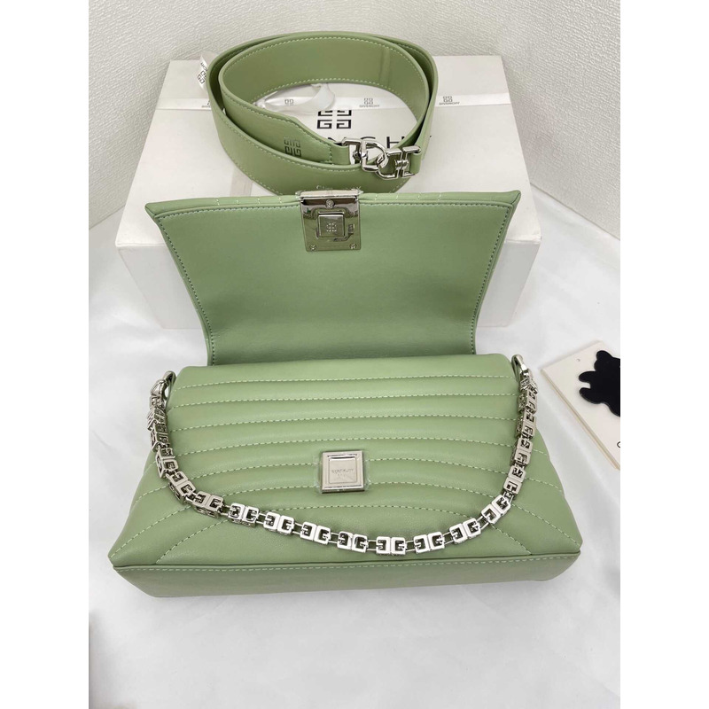 Givenchy 4G Soft Small Quilted Leather Shoulder Bag Green