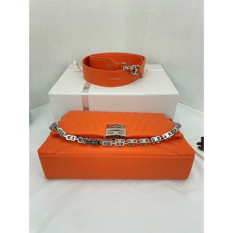Givenchy Small 4G Crossbody Bag in Calf Leather Orange