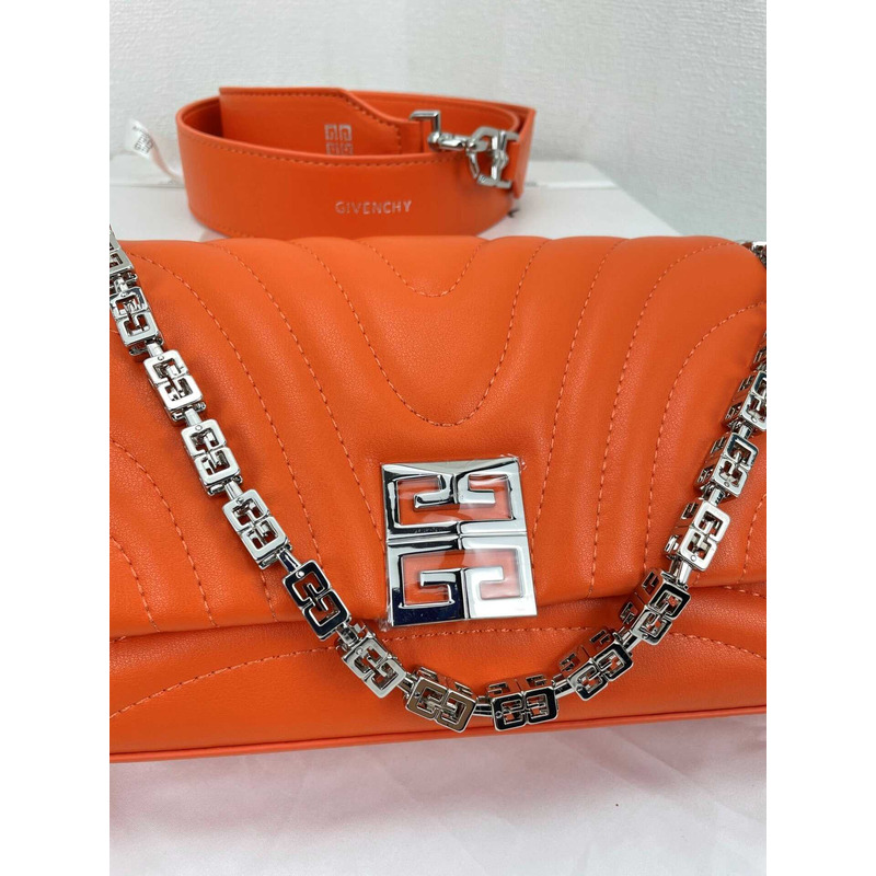 Givenchy Small 4G Crossbody Bag in Calf Leather Orange