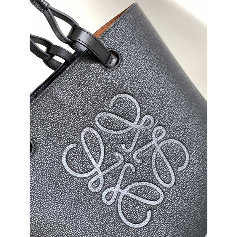 Loewe Small Anagram Tote In Classic Calfskin Black