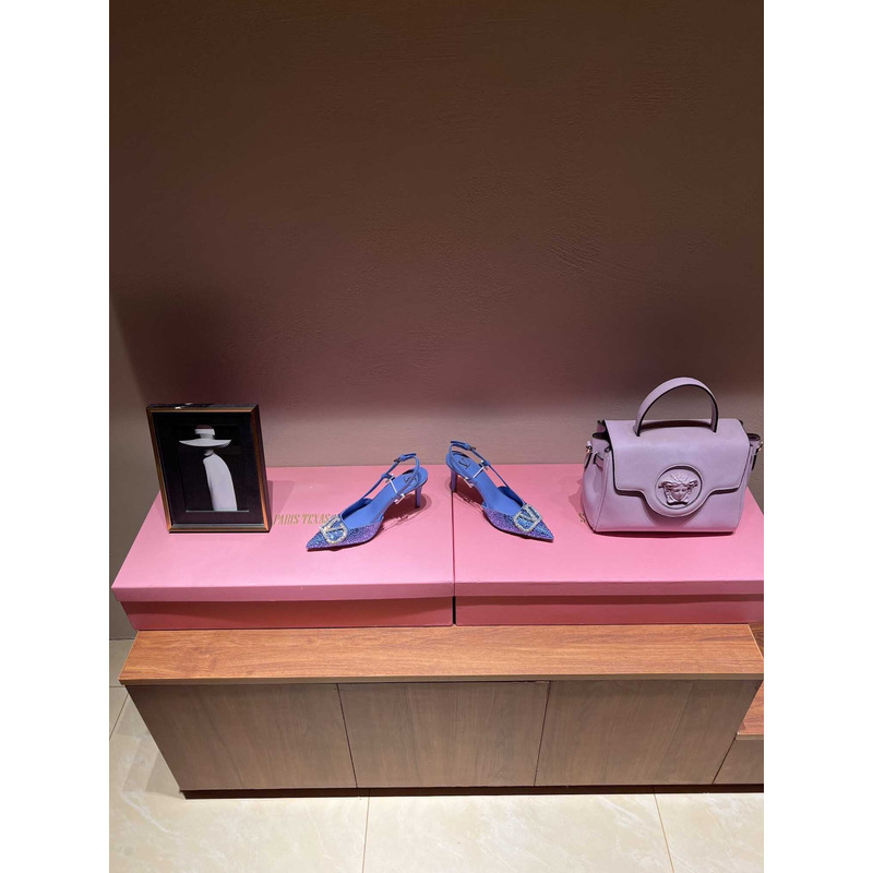 valentino glitter Di*m*nd high heel blue