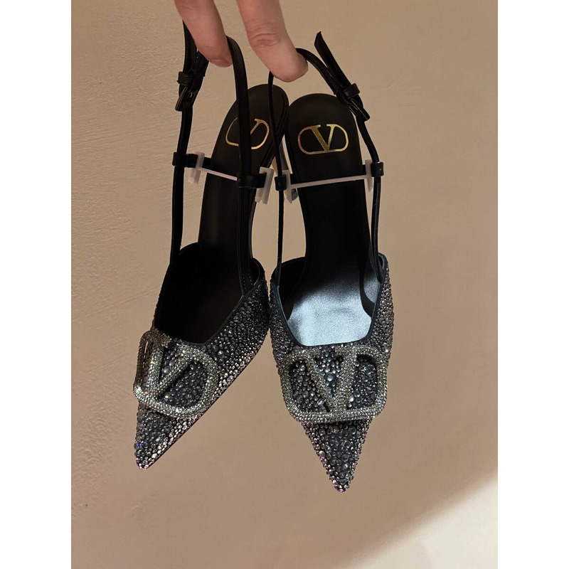 valentino glitter Di*m*nd high heel black