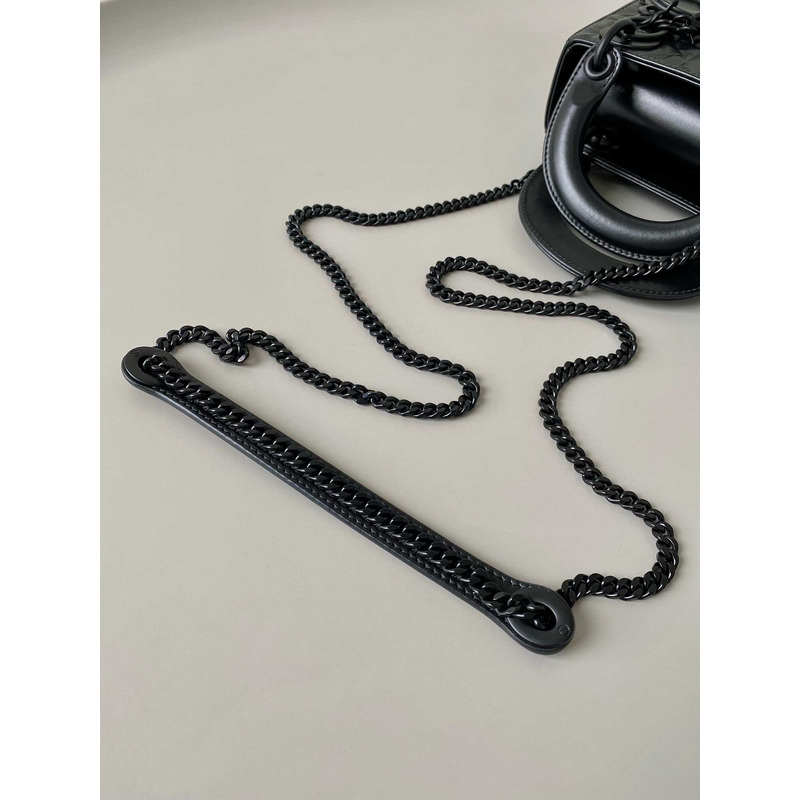 d*or  black leather Di*m*nd shaped cannage lady d*or bag