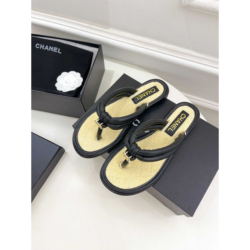 Ch*el woman sandals yellow&black