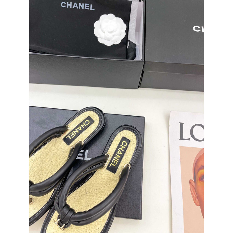 Ch*el woman sandals yellow&black