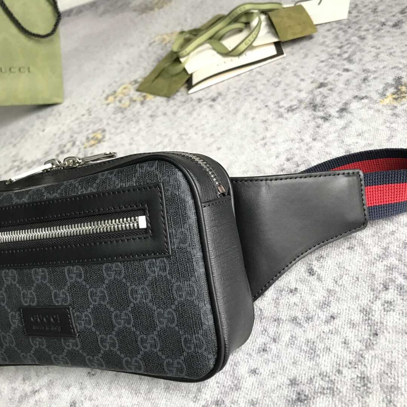 g*u*i black gg S*p*e belt bag