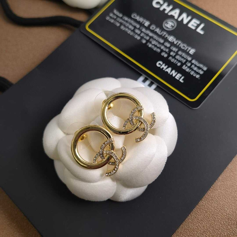 Ch*el gold earrings
