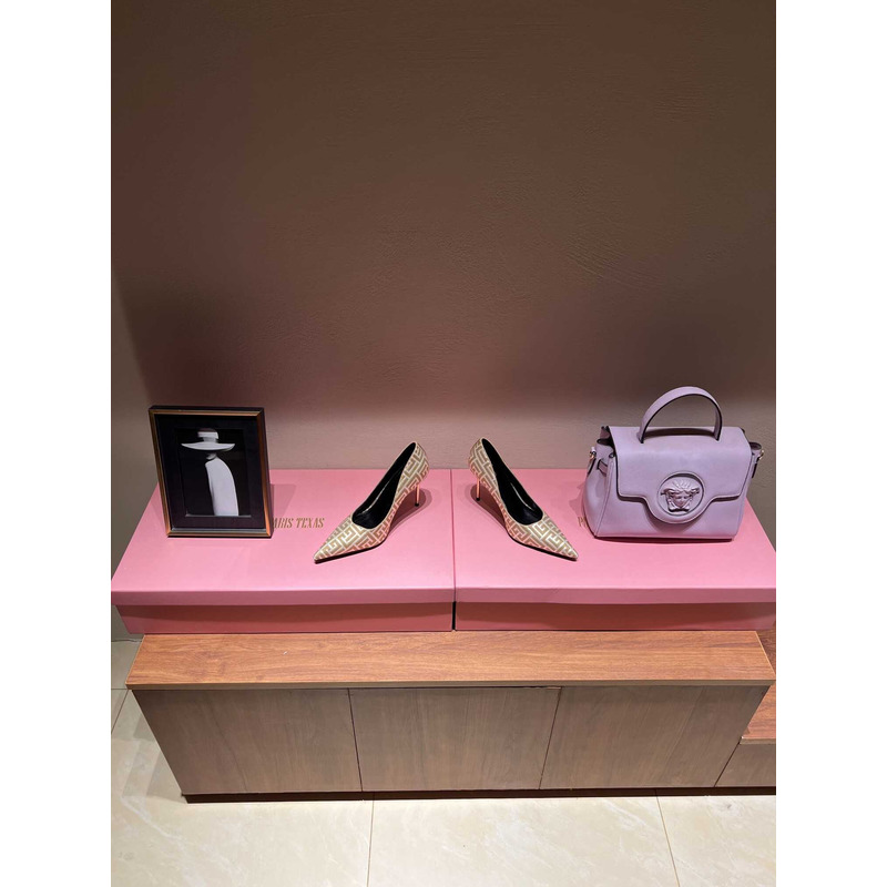 Balmain  Logo Monogram Pointed Toe Pumps Yellow&White